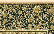"A Youth Fallen From a Tree", Folio from the Shah Jahan Album, Painting by Aqa Riza (Iranian, born Meshhed, ca. 1560, active until ca. 1621), Ink, opaque watercolor, and gold on paper